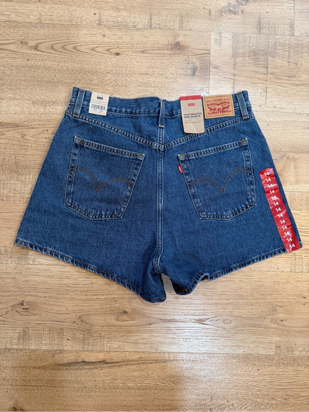 Levi's High Rise Blue Denim Mom Shorts - Picture 7 of 11